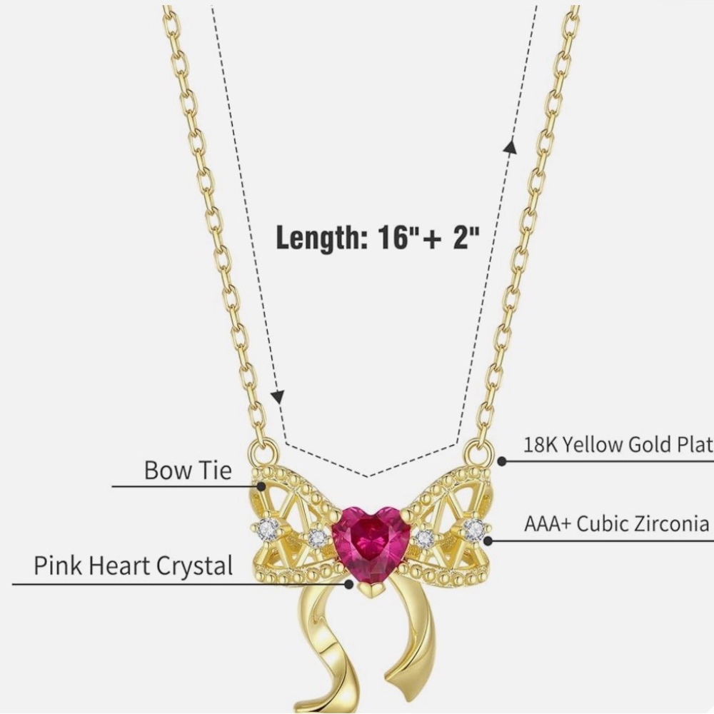 Elegant 18k Gold Plated Necklace with Red Accents